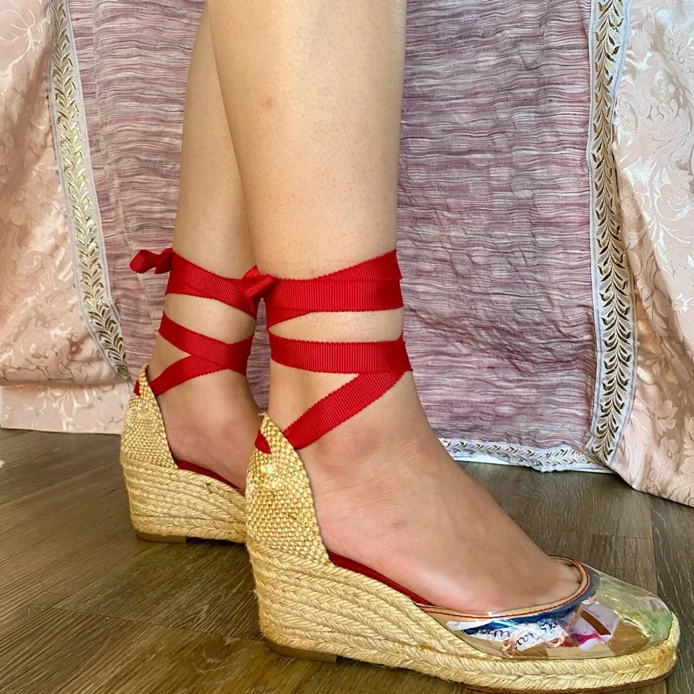 Christian Louboutin “Trash” Wedge Espadrilles Sandal